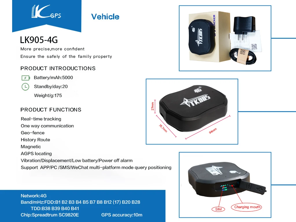 TK905 4g Мини gps Магнитный трекер устройство отслеживания