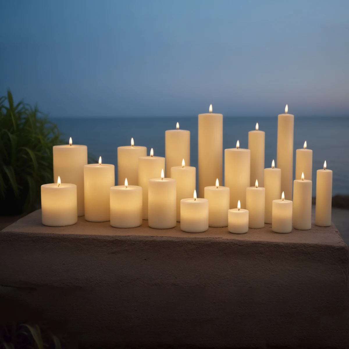 Custom Size Color Hot Sale Christmas Battery Flameless Led Candle Light Real Wax Pilar Led Candles