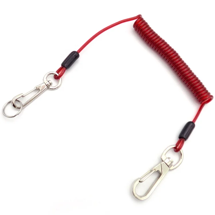 Safety Clip Lanyard Vinyl Coating Scaffold Tool Lanyards Coil Swivel for Aloft
