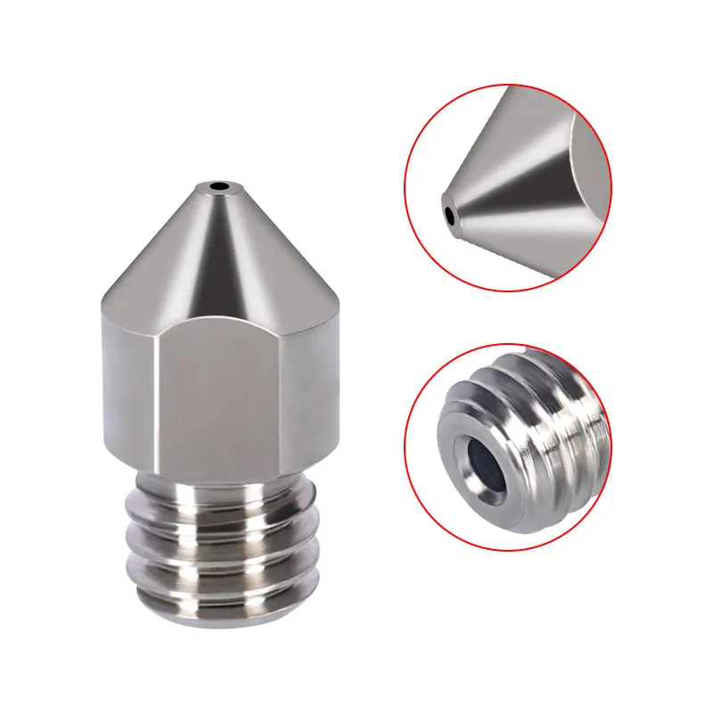 3D Printer Parts 0.2 0.3 0.4 0.5 0.6 0.8 1.0mm Titanium Alloy MK8 Nozzle
