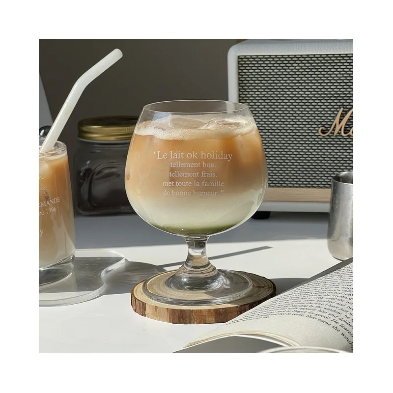 Korean Style Short Stemmed Cocktail Glasses Martini Goblet red-wine drinking glassware