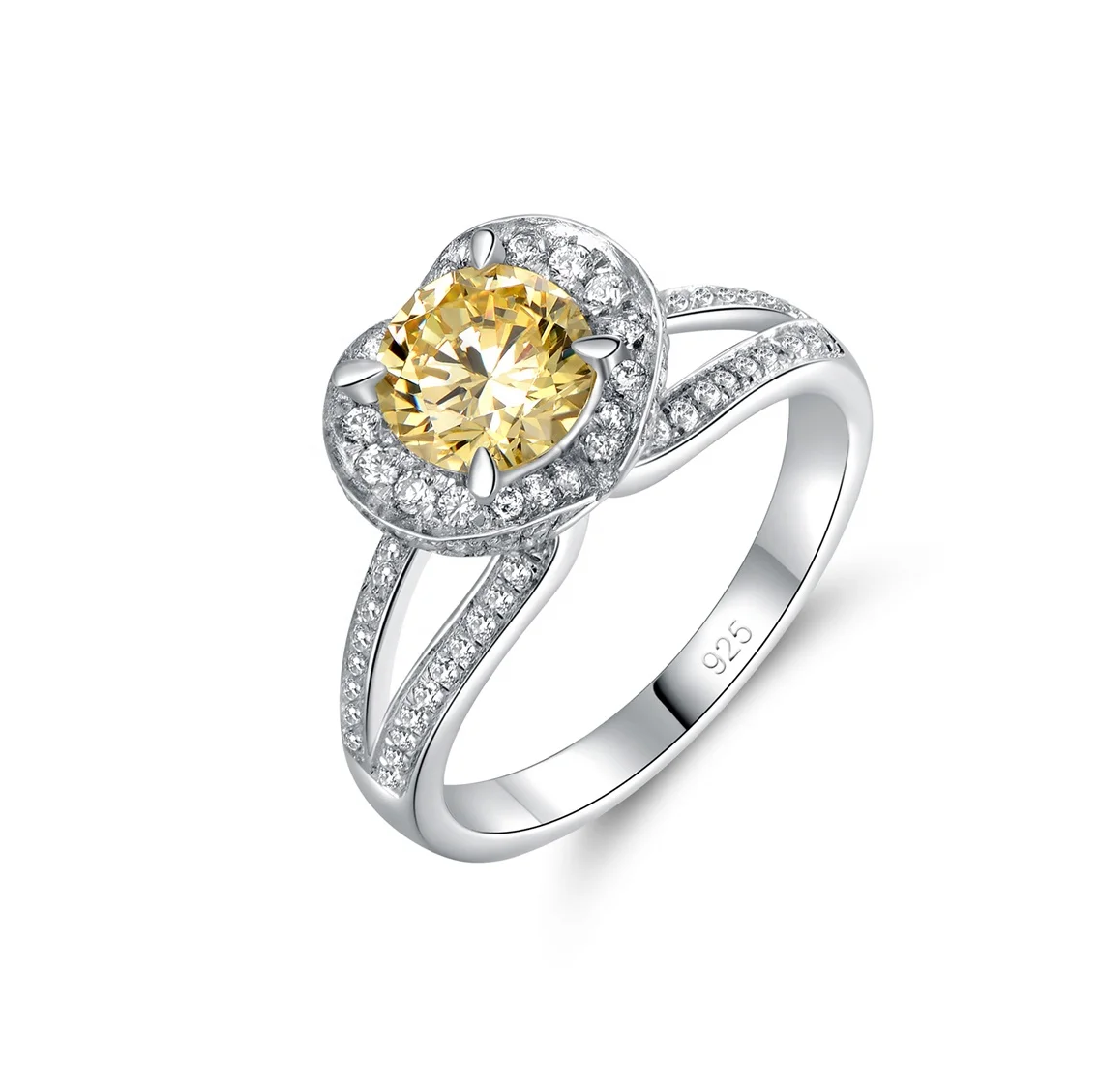 
Fashion Custom One Stone Eternity Wedding Engagement Gold Finger Ring 