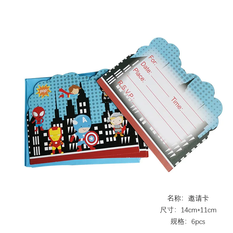 OEM Children Birthday Party Supplies Pack Super Hero Avengers Justice League Themed Paper Party Decoration Set