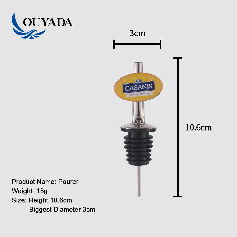 Factory Direct Customized Branded Stainless Steel Whiskey Liquor Bar Cocktail Drink Water Champagne Wine Bottle Pourer