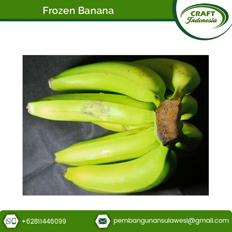 Indonesia Origin Exporter of Top Selling Common Cultivated Whole Shape Frozen Banana in Sachet / Carton Box