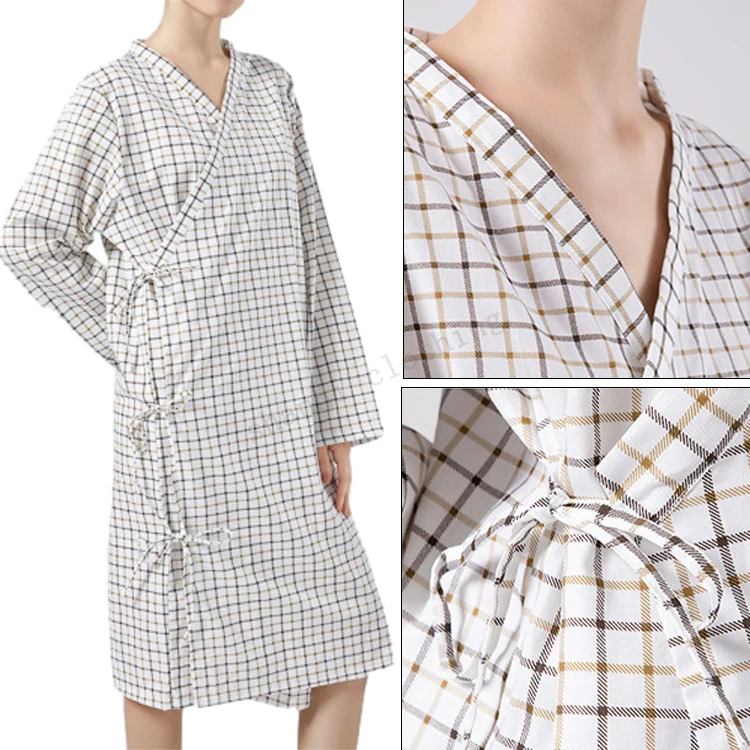 Skin-firendly comfortable adults medical theatre cotton hospital clothing patient dress patient dressing gown