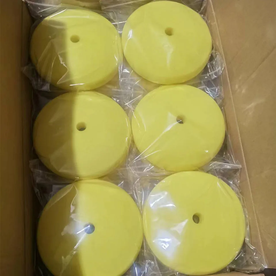 Multiple Options Blue Green Yellow Recessed Better Edge Soft Polish Slant Design Medium Cut Sponge Car Polishing Foam Pad