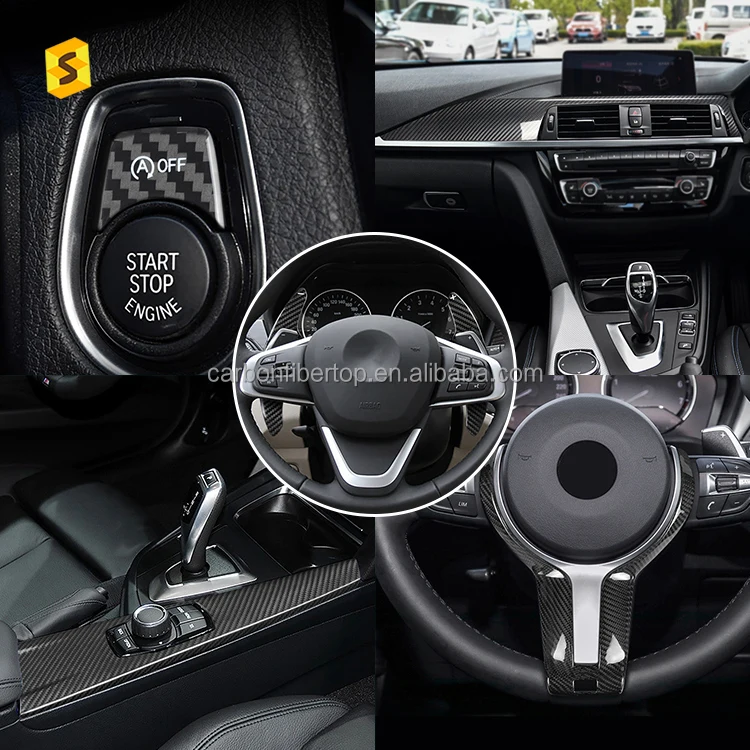 ES Car Interior Accessories Real Carbon Fiber Car Dashboard Trim For BMW  F30 F31 F34 F33 Factory Price Carbon fiber