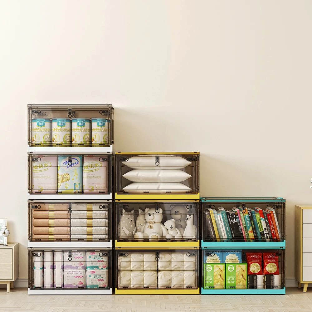 Customize Foldable Stackable Large Plastic Clothing Quilts Bins Toys Books Packaging Collapsible Storage Box