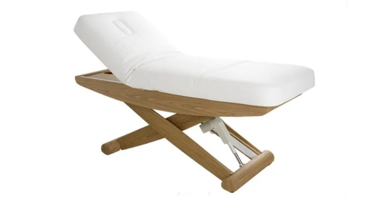 Electrical control bed height beauty spa bed with tiltable backrest