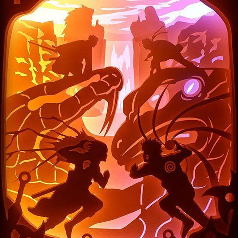 Comics Narutos Figure Custom Picture Frame Photo Light Box LED Night Light 3D Lamp For Boys Room Decor