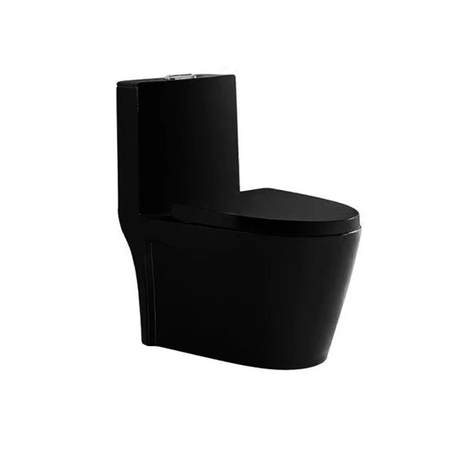 popular matt black color one piece warehouse ceramic sanitary ware wash down flushing wc toilet seat