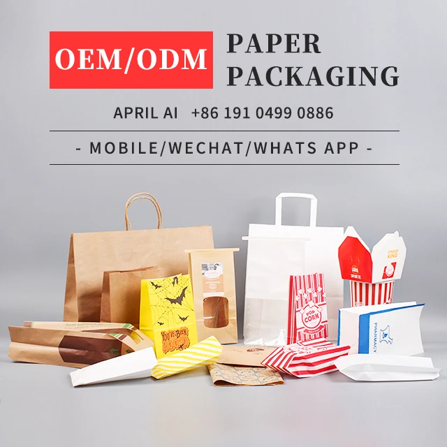 Custom to Go Leak Proof Printed Pick-up Kraft Delivery Paper Bags with Your Own logo for Flowers Orders Takeaway Food Delivery