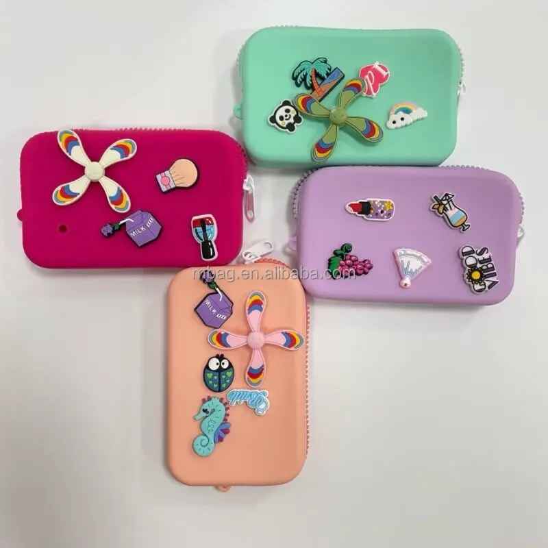 Custom Silicone Pouch Coin Purse for Women Cute Small Wallets Change Purse Coin Pouch with holes