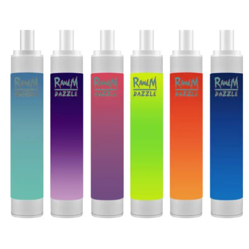 
2021 fumot best seller 6ml 1100mAh 2600p refillable RandM dazzle pro smoke vape pen with LED light 