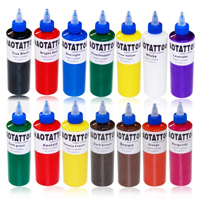 JM Professional skin tattoo ink & Capacity 8oz tattoo ink black tattoo ink