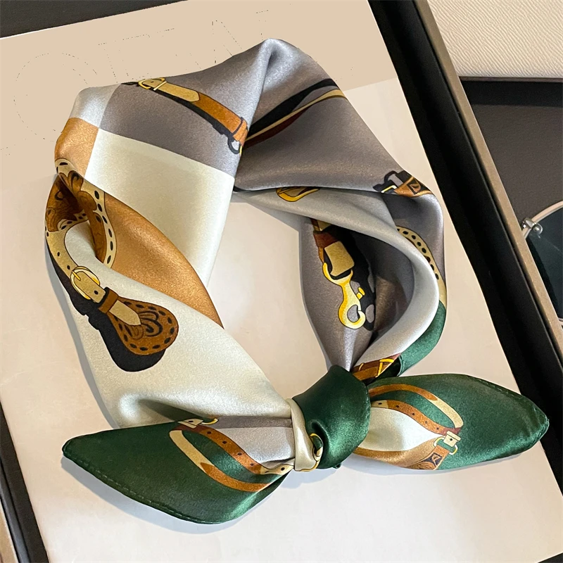 Luxury High Quality Soft Smooth 53*53cm Silk Square Scarf Muffler Neckerchief For Women Silk Scarves Handkerchief