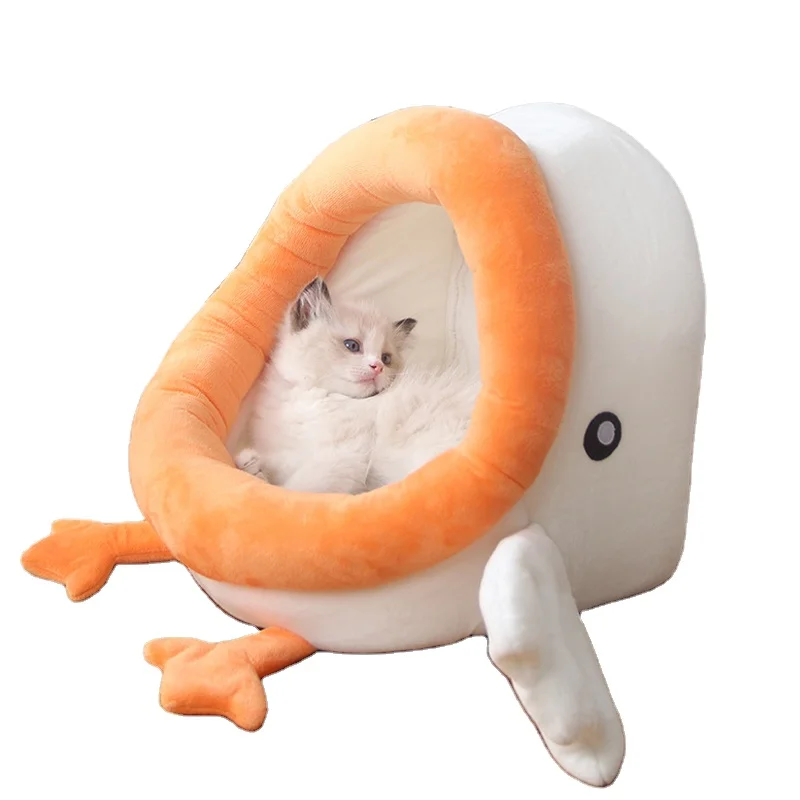 Custom Cozy Hut Igloo Enclosed Pet Tent Cave House Indoor Covered Cat Bed For Small Dogs Puppy Kitten