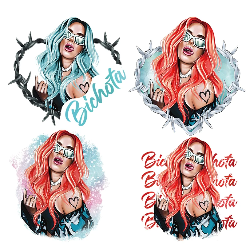 Plastisol heat transfer custom Karol G stickers Sublimation film heat press design for t-shirt  screenprint transfers logo