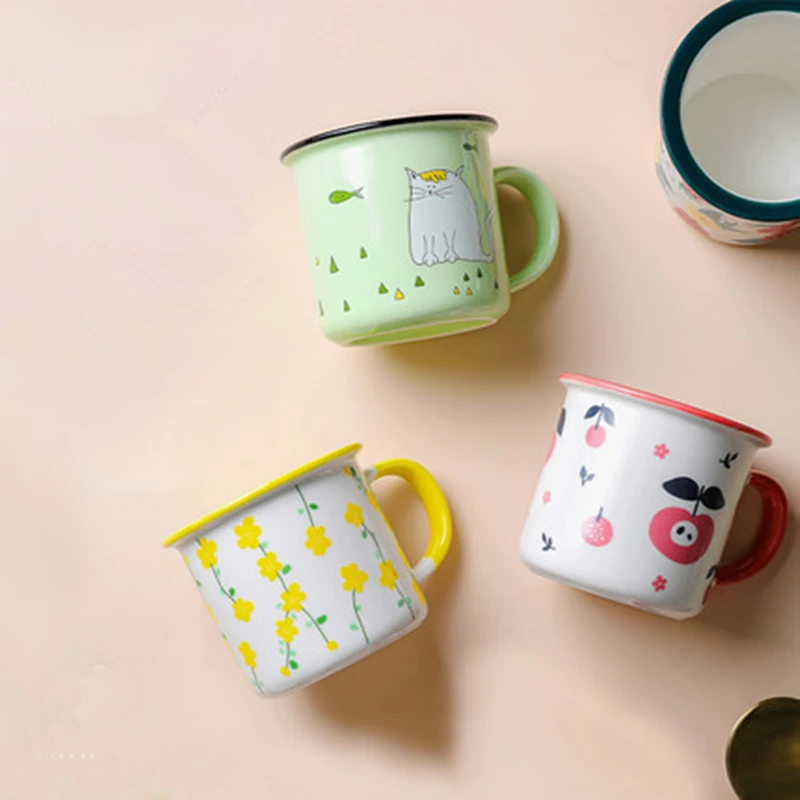 Кофейная кружка с эмалью 11 унций креативным принтом