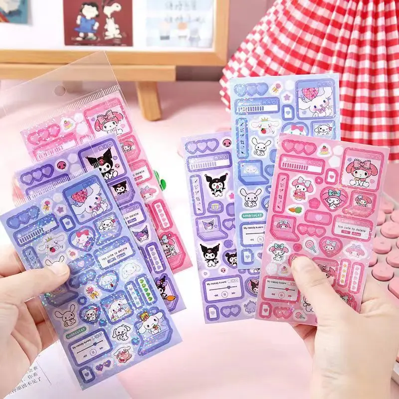 Personalized private waterproof adhesive vinyl label logo cartoon kiss cut sticker paper custom printing die cut sticker sheets