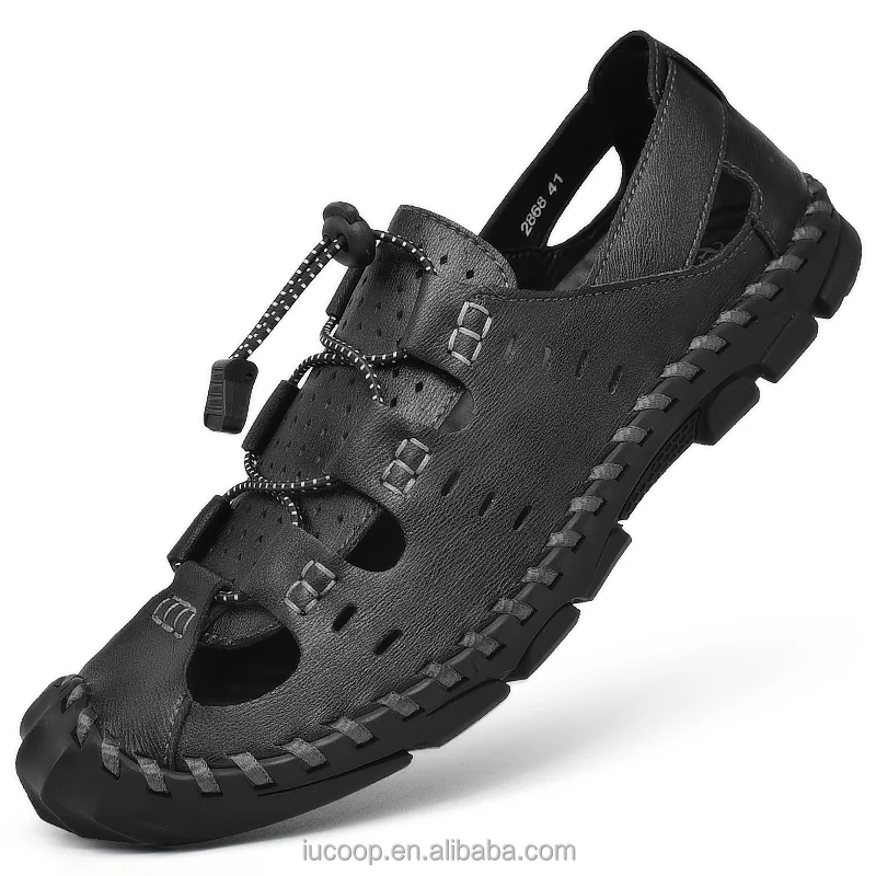 Light weight Anti-Slip Bottom leather upper  summer sandals resilient stream trekking shoes canyoneering shoes
