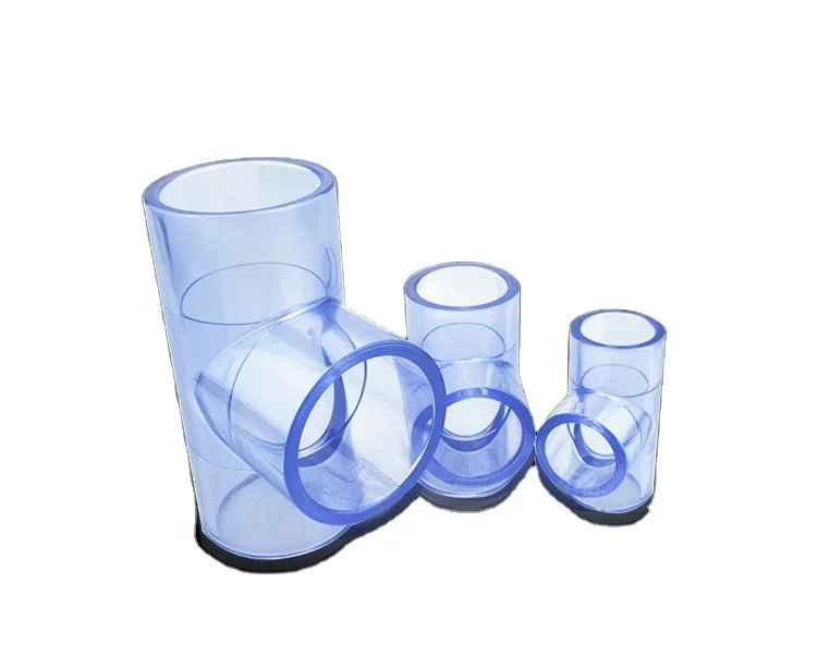Transparent UPVC pipe fittings, transparent UPVC Tee  DN15-DN200