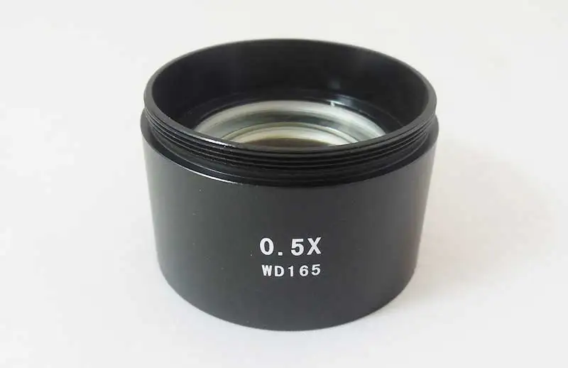 WD165 0.5X Stereo Microscope Auxiliary Objective Lens Barlow Lens with 1-7/8 Inch(M48Mm) Mounting Thread