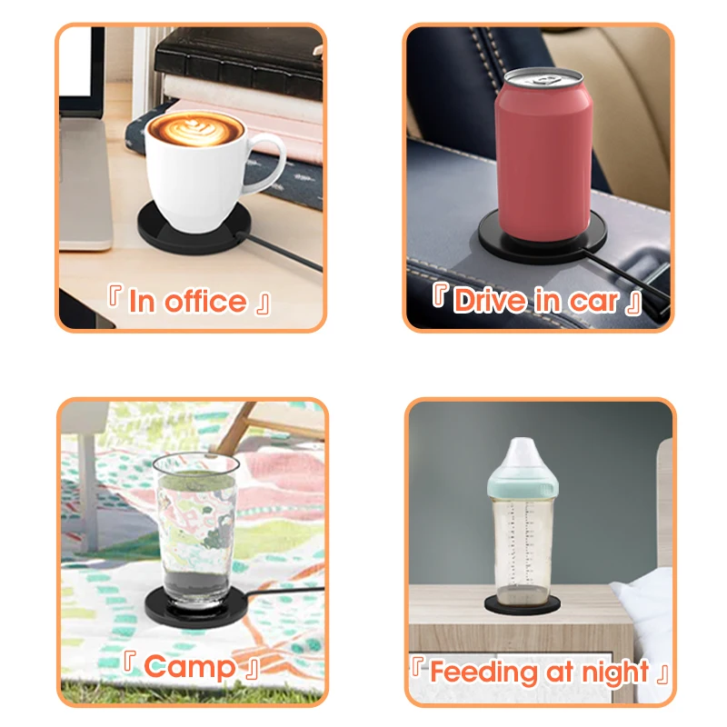 USB Warmer Heater USB Mug Heater Coffee cup and Travel Mug Warmer  Keep Drink Warm Heating Coaster Cartoon USB Cup Heater
