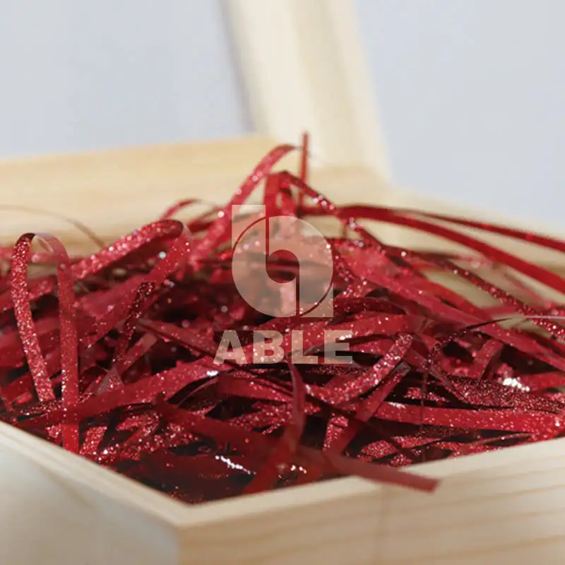  Блестящая красная рафия shred Подарочная коробка наполнитель измельченная бумага для наполнения подарочной