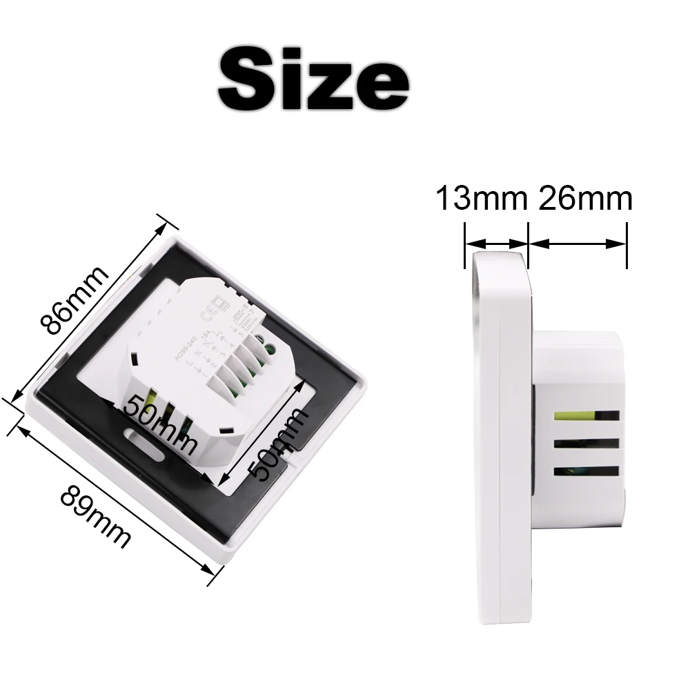 Smart Tuya WiFi Electric 16A Floor Heating Thermostat Temperature Controller with External Sensor Probe