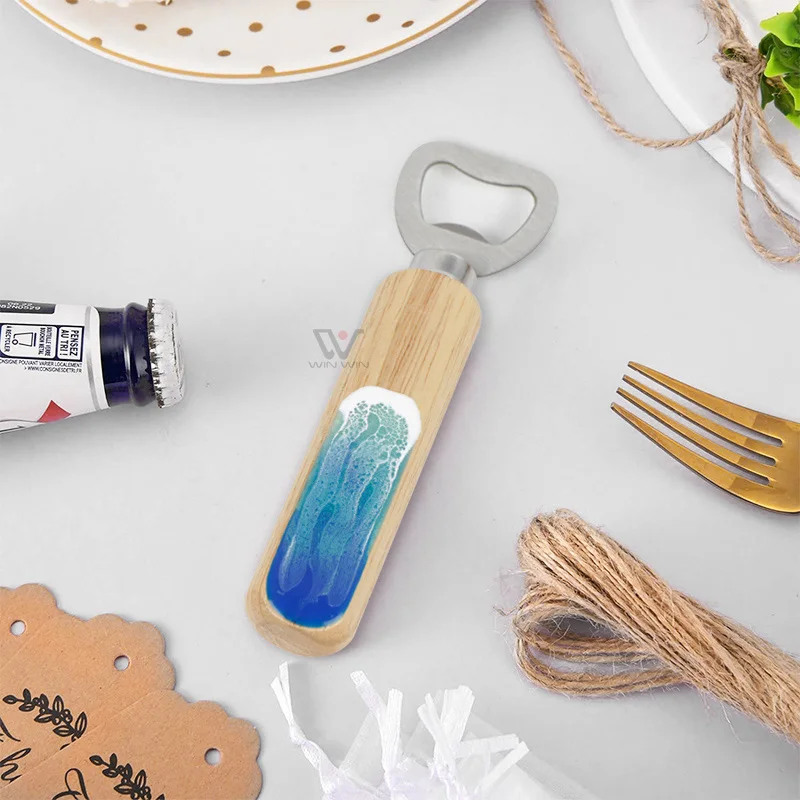 Wholesale Cheap Custom Wooden Handle Handheld Bartender Bottle Openers for Beer and Soft Drinks