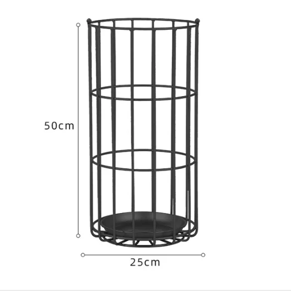 Indoor Free Standing Black Metal Round Umbrella Stand for Canes, Walking Sticks  for Home Office