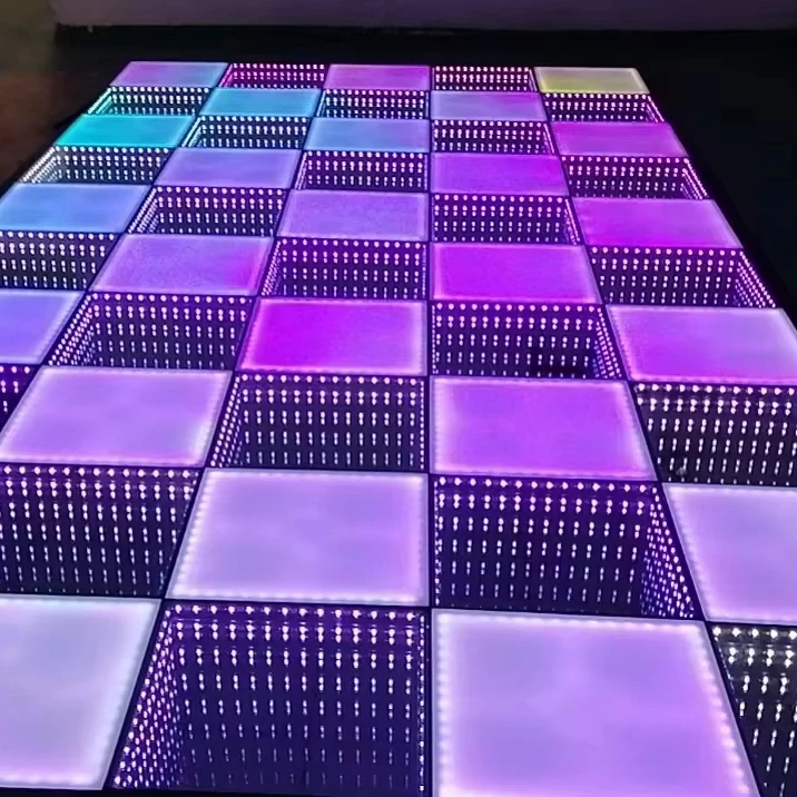 NEW 3D Wireless Magnetic mirror 3d infinity mirror rgb led floor tiles smart ground illumination led dance floor