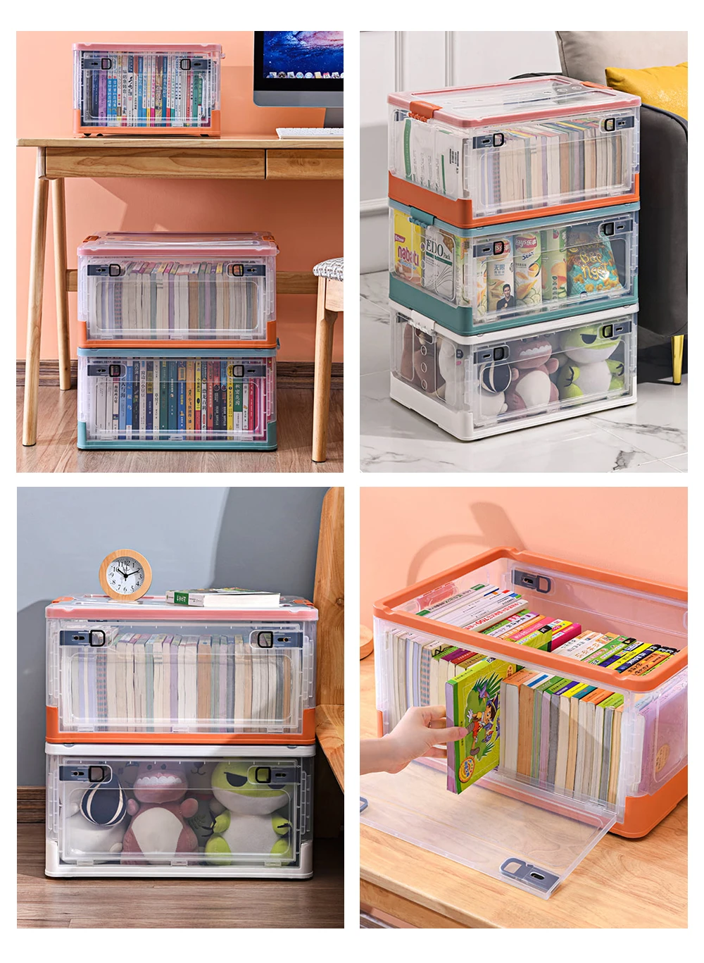KiMin pp 29L plastic storage box with wheel foldable storage box collapsible container home