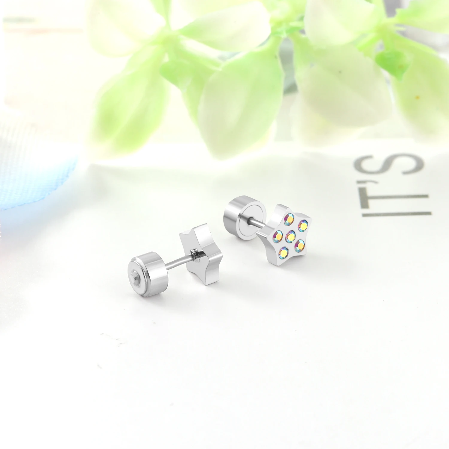 Cheap Jewelry Set Star Shape Jewelry Type Stud Earrings Girls Screw Back Earrings