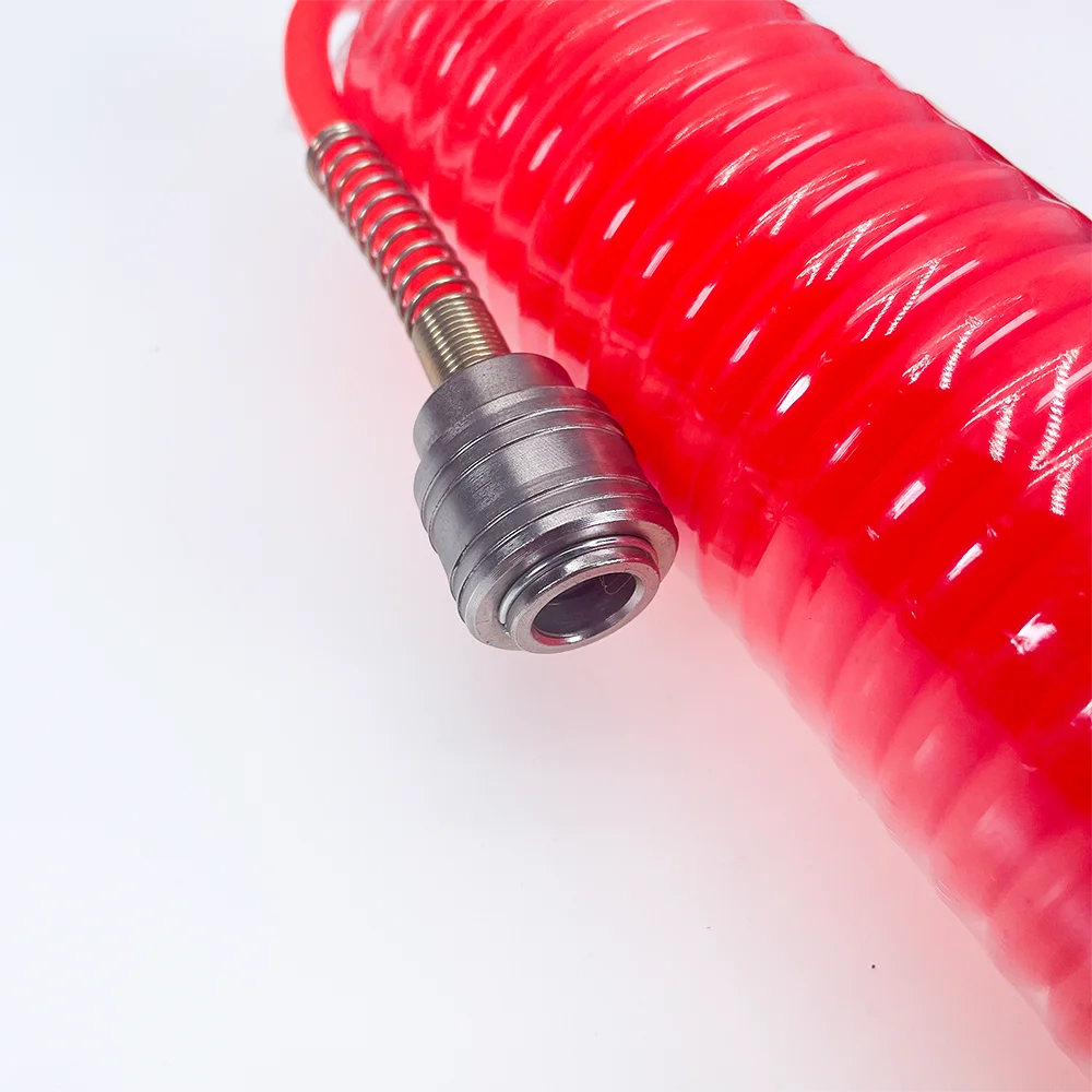 Air Compressor Spring Hose Coil with Quick Connect