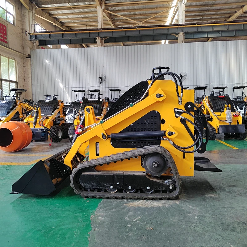 Crawler Mini Skid Steer Loader with Bucket Mixer Attachment Ships Quickly