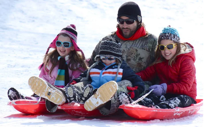 
Plastic snow sledge for two kids 