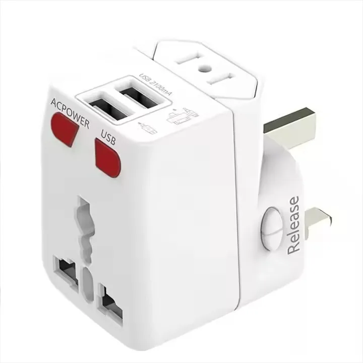 Cantell Custom Logo AUS UK US 2023 Global Universal Converter Worldwide Travel Adapter with USB Socket Ports