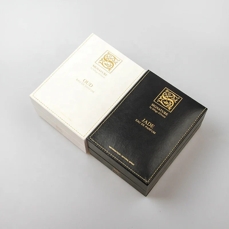 Custom Logo Cosmetic Gift Box Luxury Design MDF Pu Leather Perfume Oil Perfume Bottle Attar Box Packaging