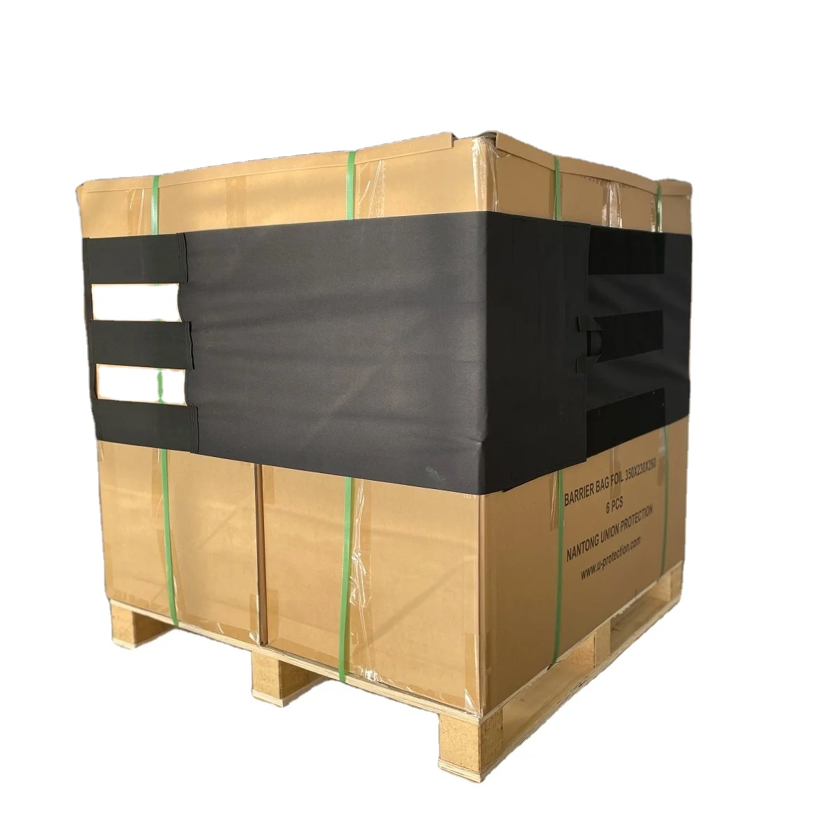 Reusable stretch film alternative to shrink shipping packing pallet wrap cover