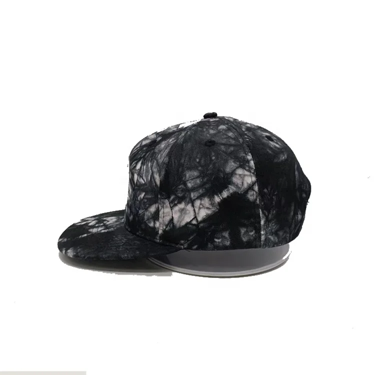 Custom Tie Dyed Snapback Hat Applique Embroidered Woven Patch Snapback Cap