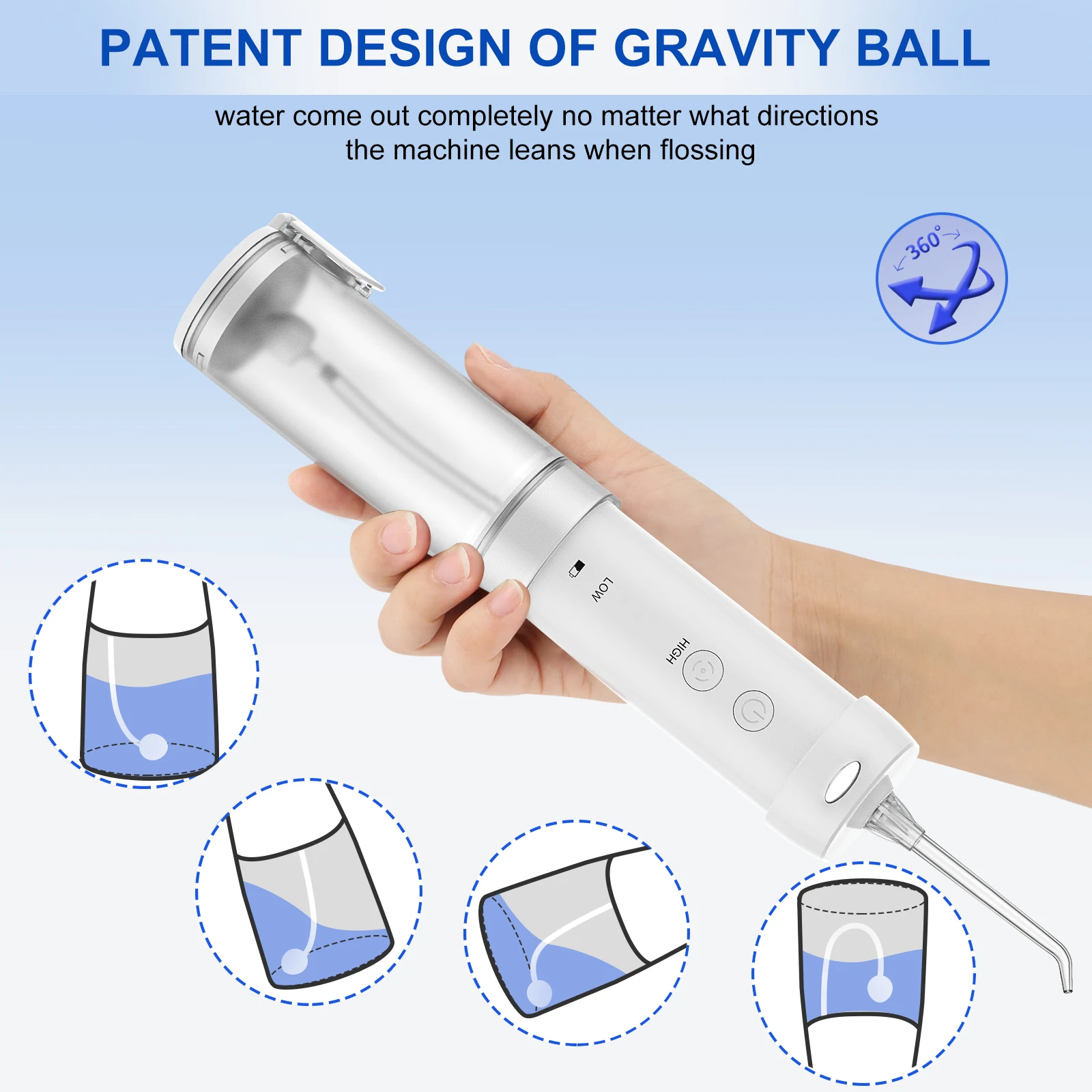 Factory OEM/ODM Electric Water Floss Portable Dental Oral Irrigator IPX7 Waterproof 5 Modes Teeth Cleaning Oral Irrigator