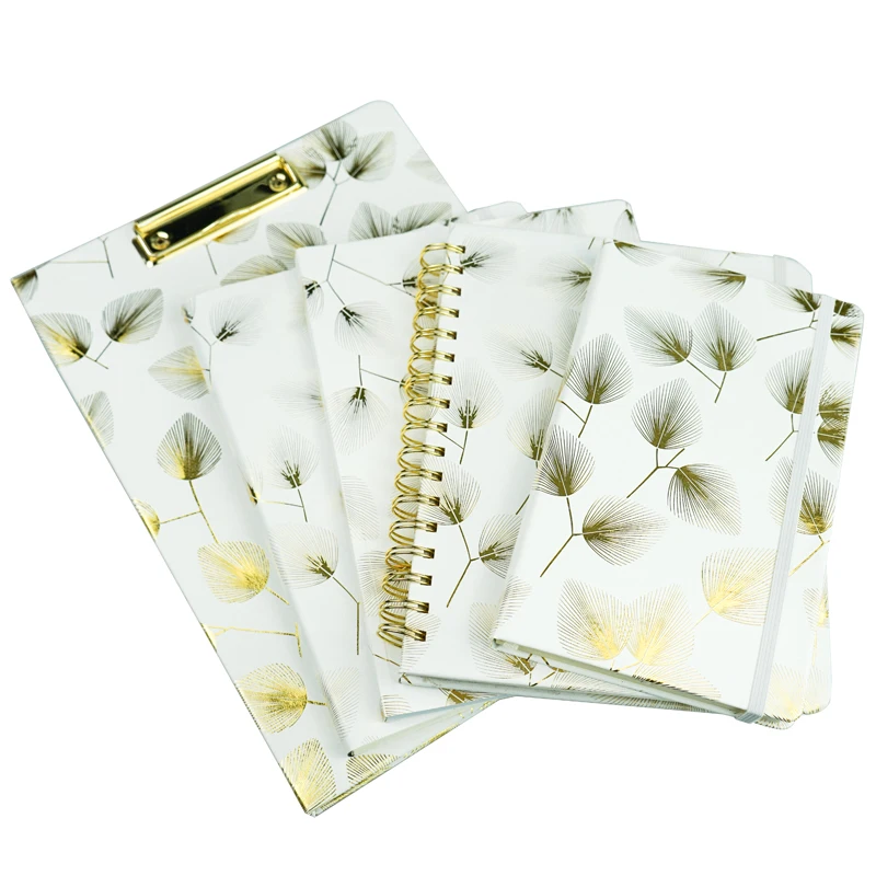 
2020 New Arrival Custom School Composition Exercise Notebook decorated with gold leaf and pocket 