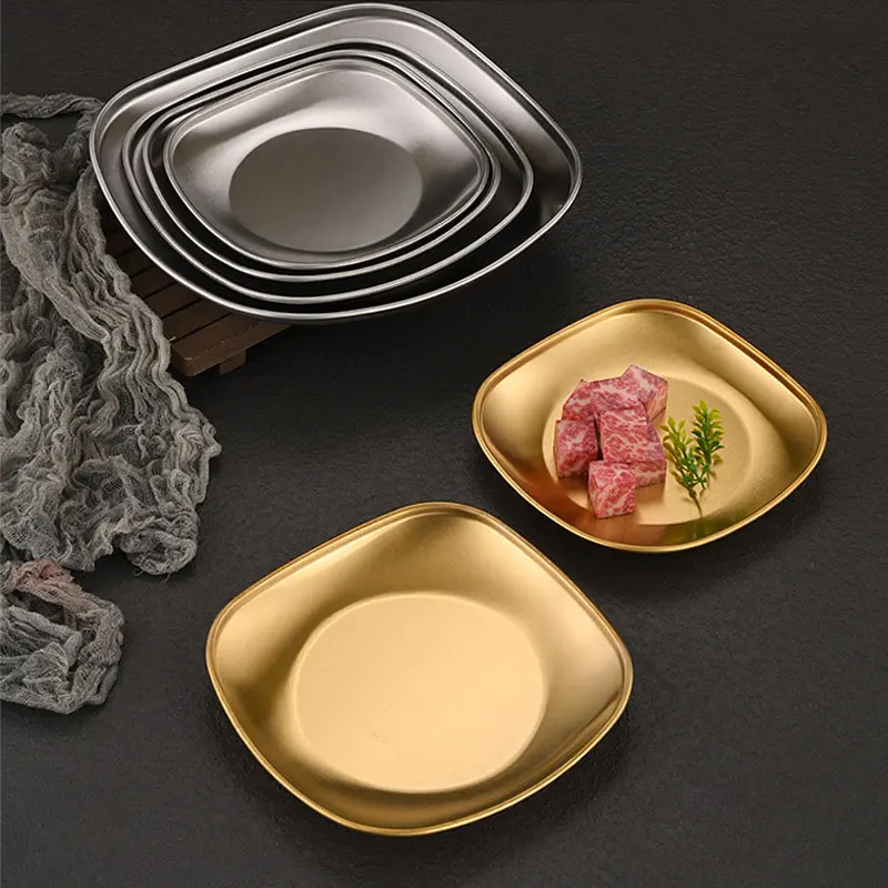 Квадратная тарелка для суши из нержавеющей стали