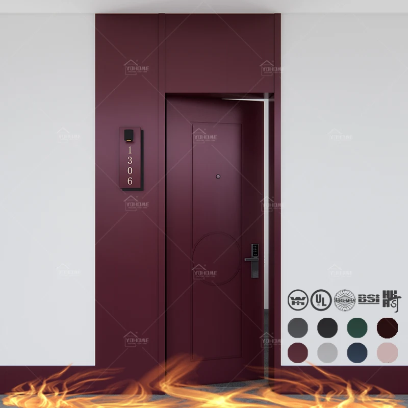 Australian fire protection standards interior hotel room door made of wood door paint wooden fire door with wall panel design