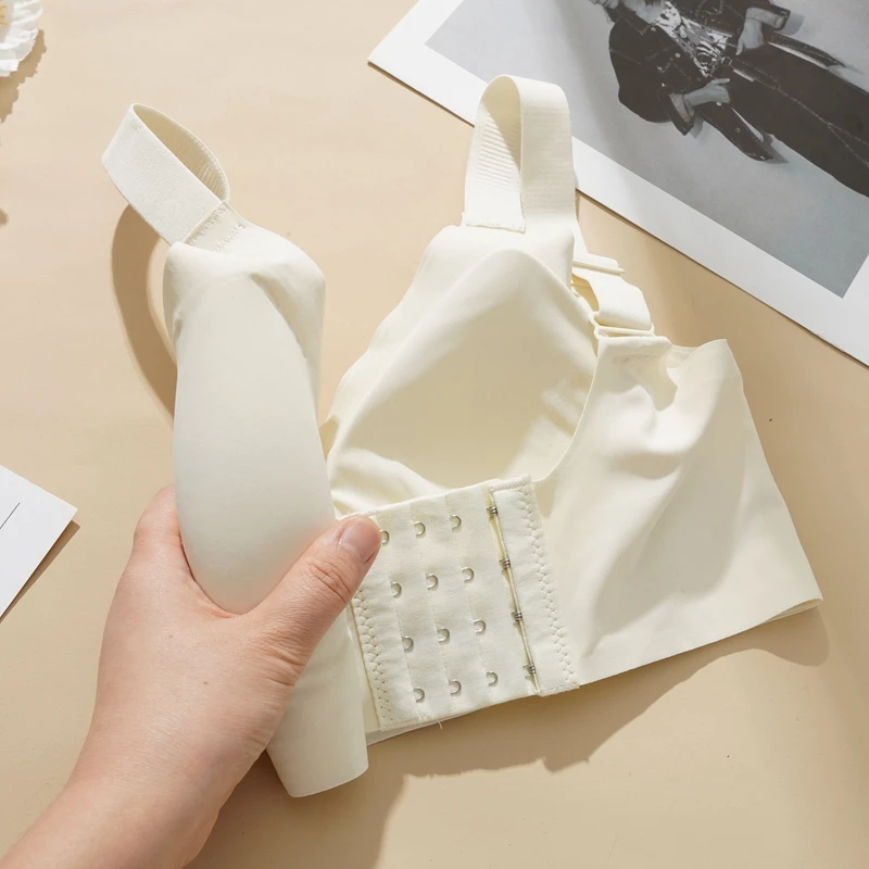 Custom logo Push Up Underwear Large Seamless Detachable Top Bras Big Size Double Layer sutia Women Seamless Bra