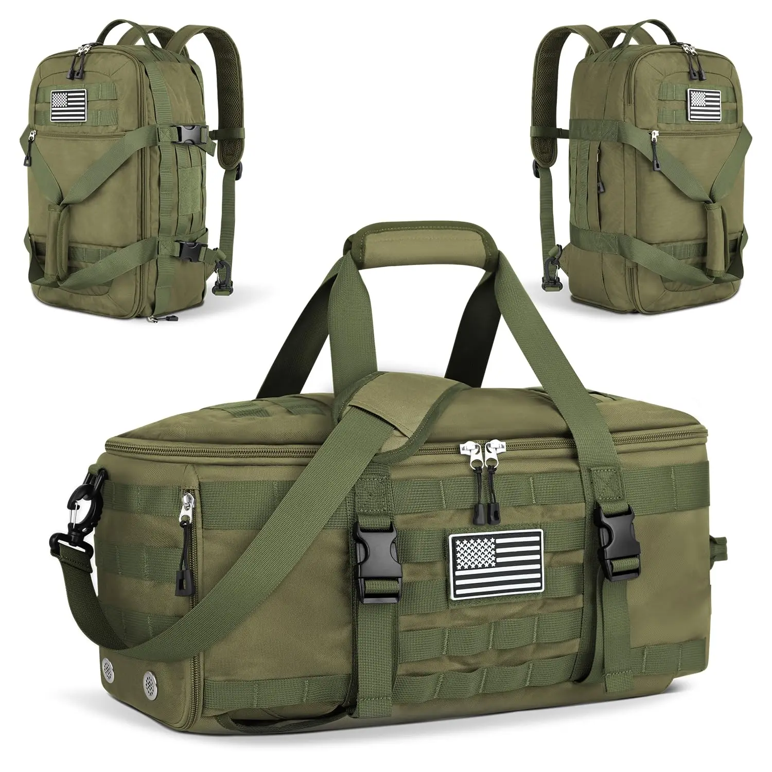3 in 1 Carry on Travel Backpack Men Tactical Duffle Gym Bag Weekender Overnight Range Bag with Wet Pocket