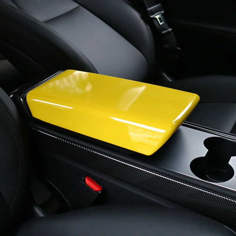 Trim Protective Cover Armrest Box Panel Center Console Panel For 2021 Model 3 Y Center Console Cover Car Armrest Cover